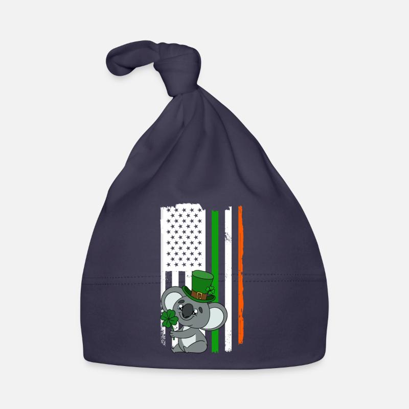 Cute Koala with Hat Saint Patrick's Day Organic Baby Cap
