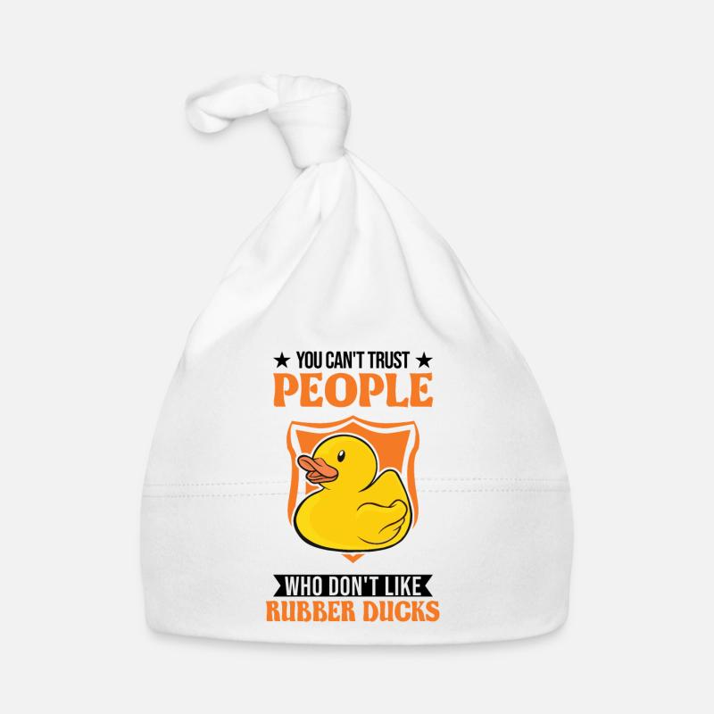 Gummiente Geschenk Quietscheente Badeente Baby Bio-Mütze