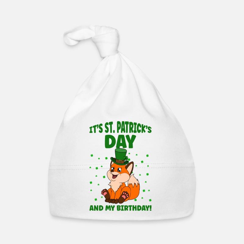 Cute Fox Clover St. Patrick's Day Organic Baby Cap