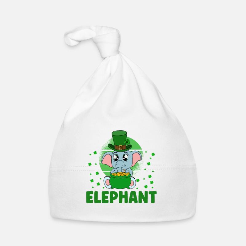 Mignons trèfles d’éléphants Fête de la Saint-Patrick Bonnet bio Bébé