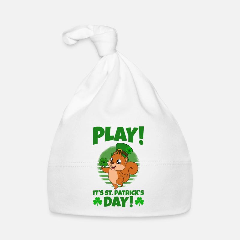 Squirrel Clover St. Patrick's Day Organic Baby Cap