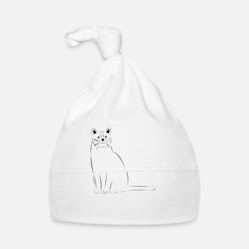 Katze gezeichnet Baby Bio-Mütze