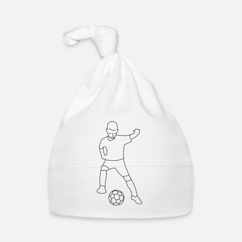 Fußball Junge gezeichnet Baby Bio-Mütze