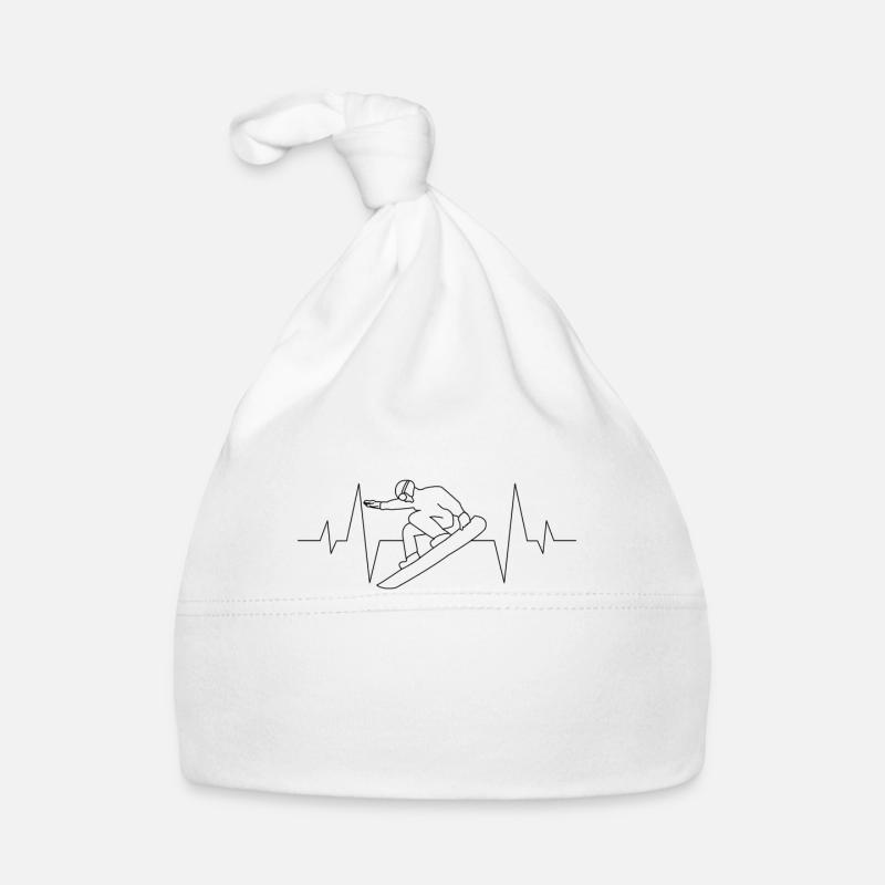 Snowboarder heartbeat Organic Baby Cap