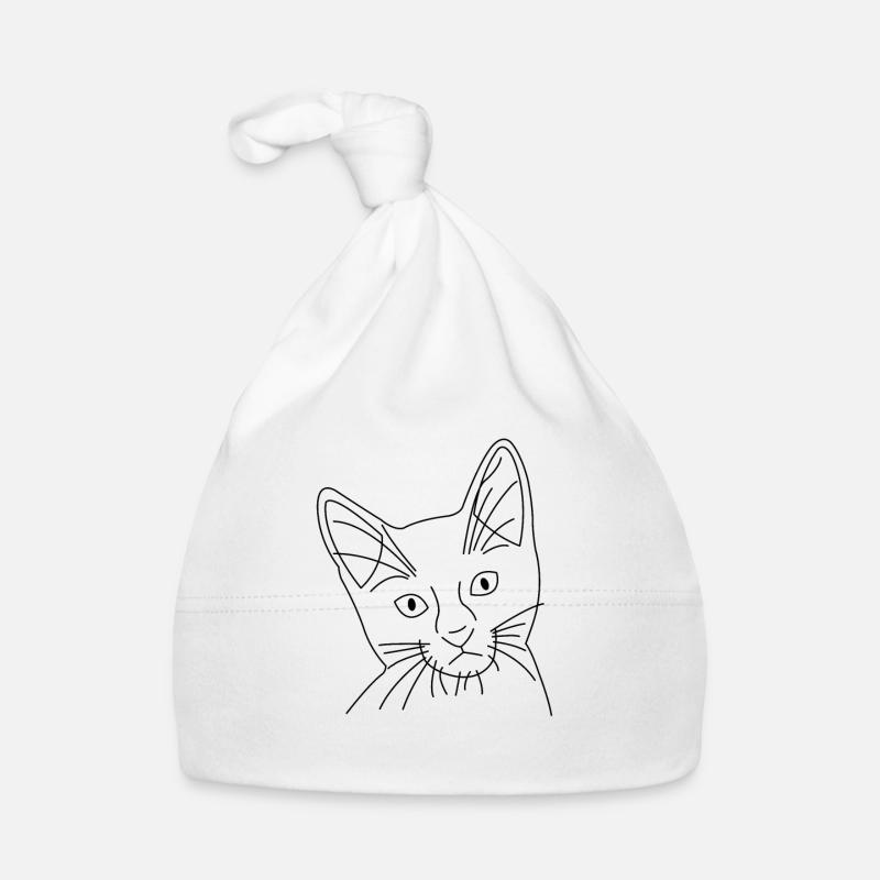 Visage de chat de chat dessiné Bonnet bio Bébé