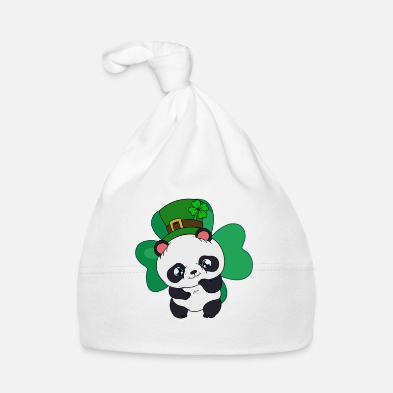 St. Patrick's Day Panda with St. Patrick's Hat Baby Bio-Mütze