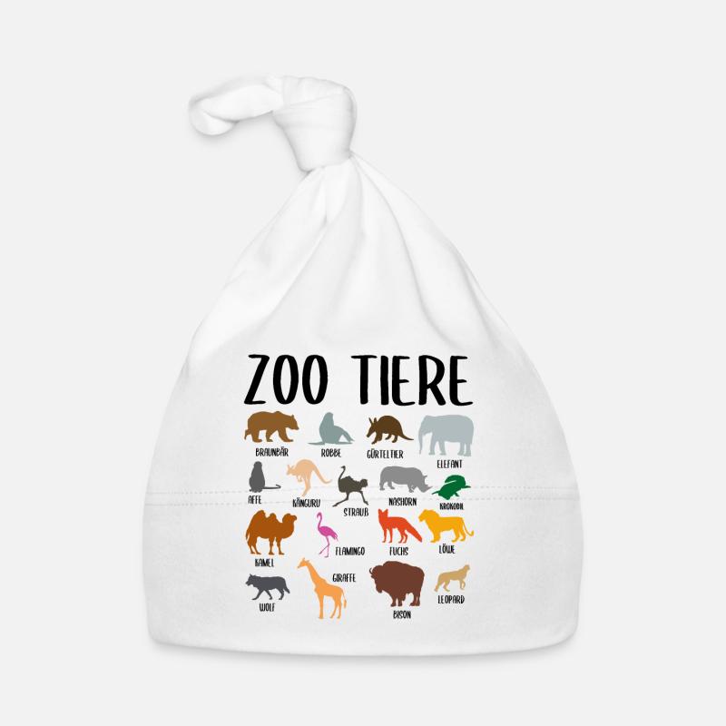 Zoo Tiere Sammlung Mit Namen Zootiere Geschenk Baby Bio-Mütze