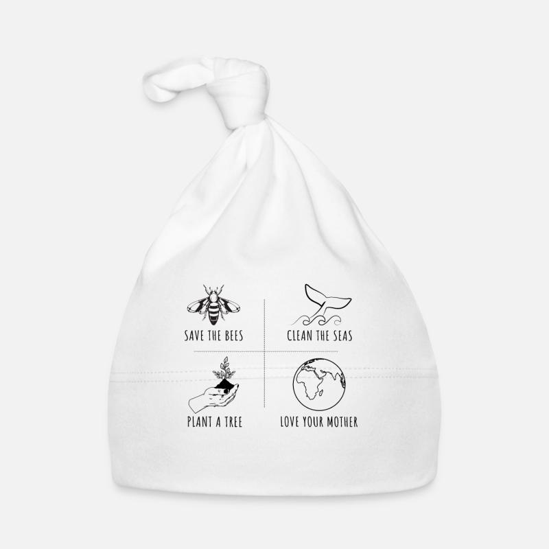 Save Bees Protect Oceans Day Earth Day Baby Bio-Mütze