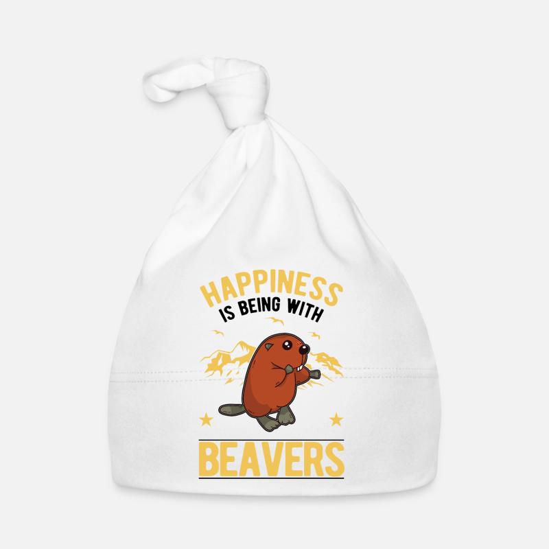 Happiness is being with Beavers Biber Baby Bio-Mütze