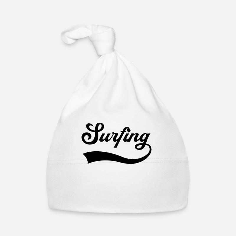 Surfen Schriftzug Baby Bio-Mütze