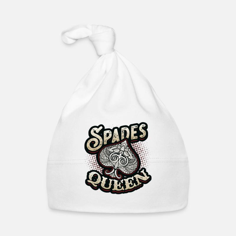 Dame de pique, jeu de cartes de pique - Bonnet bio Bébé - blanc