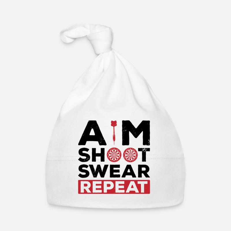 Aim Shoot Swear Repeat Dart Player Darting Dartboa Organic Baby Cap