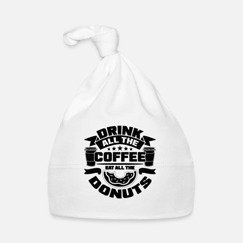 Buvez tous les amateurs de café et de beignets Bonnet bio Bébé