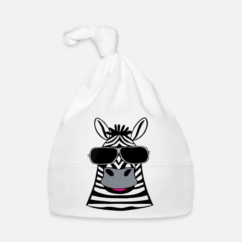 Zebra mit Sonnenbrille Baby Bio-Mütze