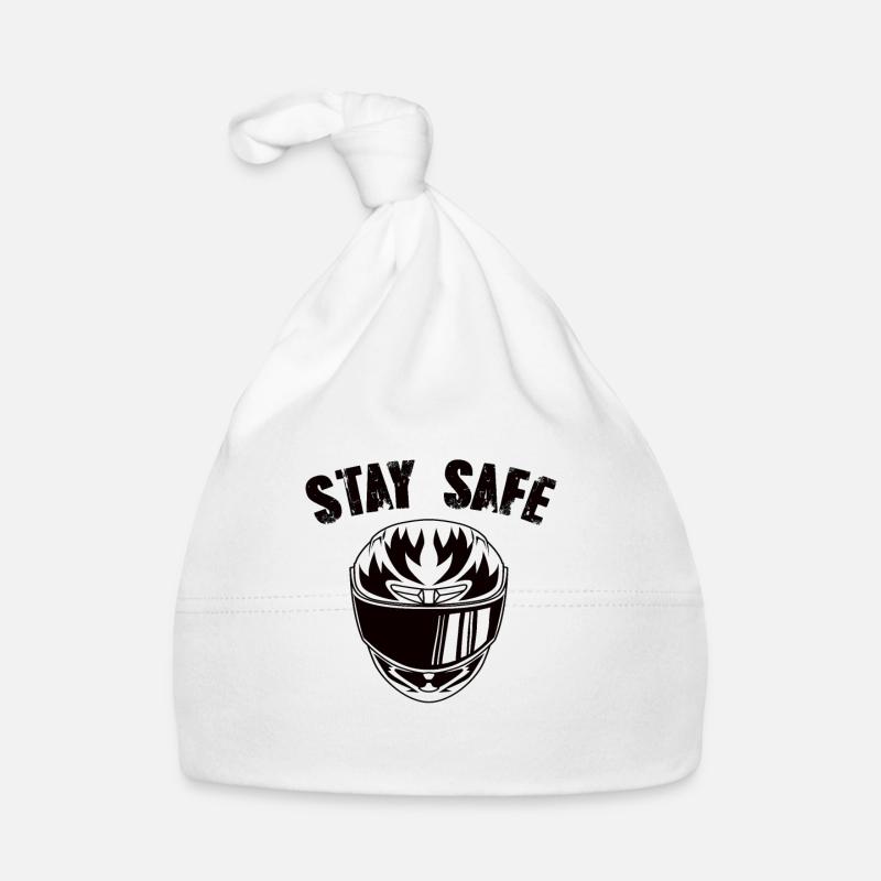 Motorcycle Helmet Stay Safe Organic Baby Cap