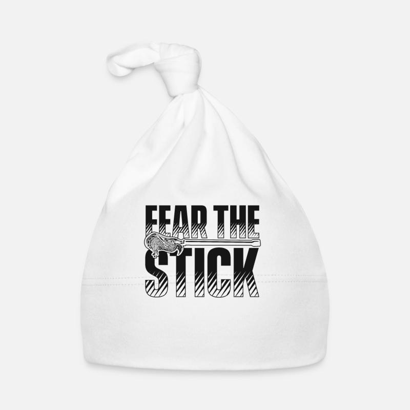 Fear The Stick Intercrosse Lax Player Polo Crosse Bonnet bio Bébé