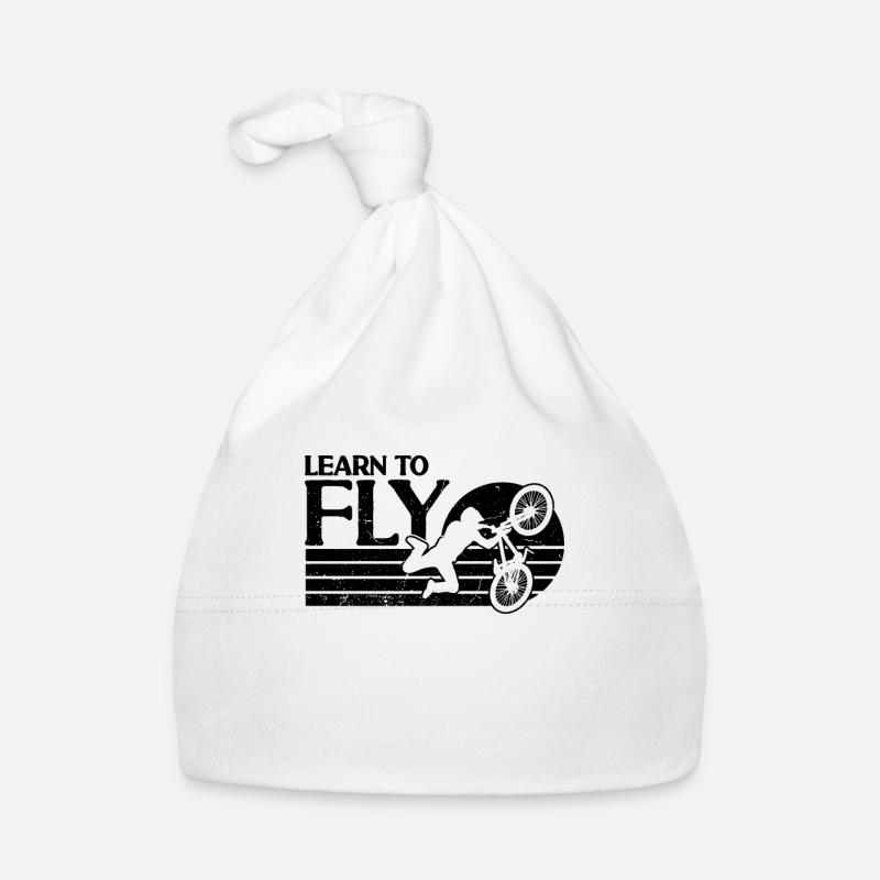 Learn To Fly BMX Racing Retro Bicycle BMX Rider Organic Baby Cap