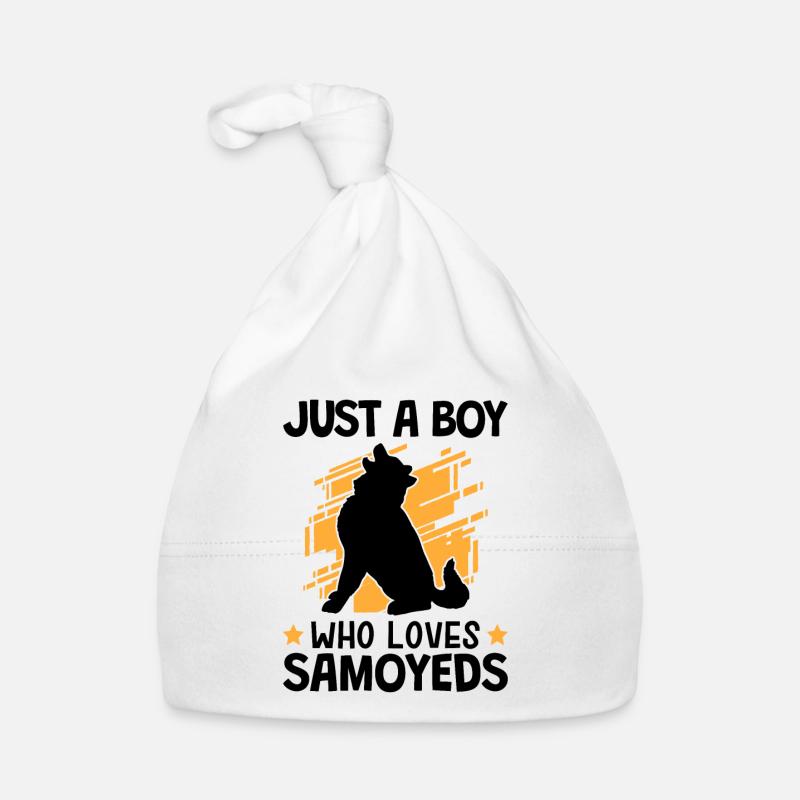 Boy who loves Samoyeds Nordic Samoyed Organic Baby Cap