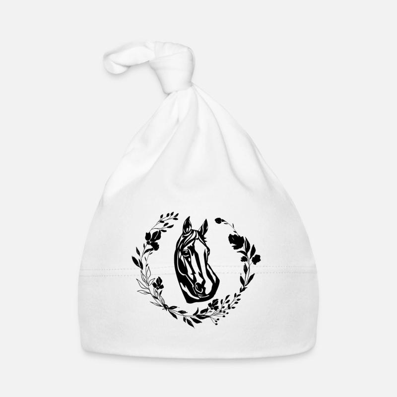Pferd mit Blumen Baby Bio-Mütze
