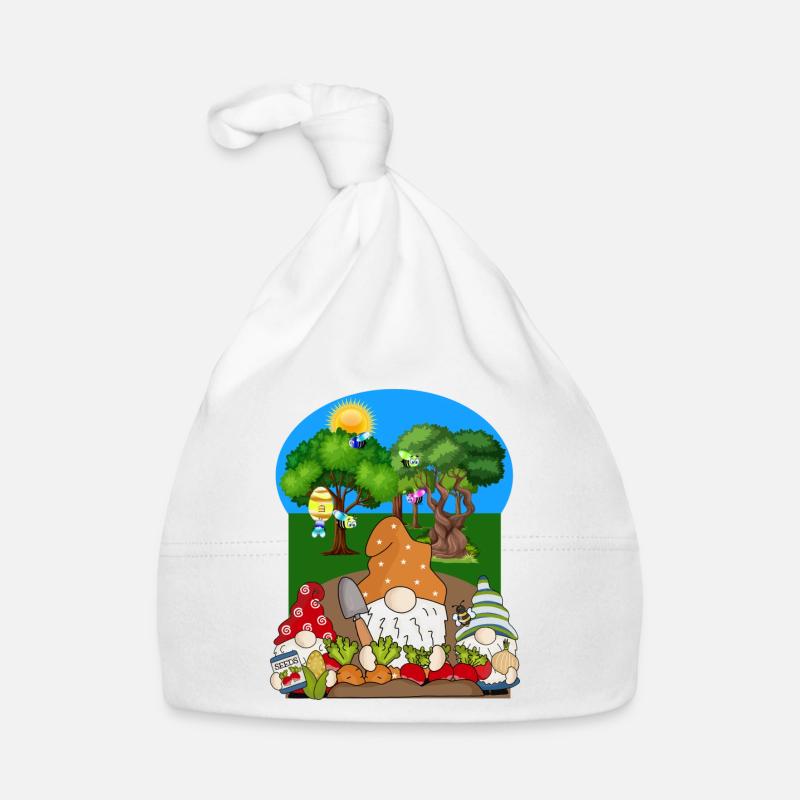 Whimsical Garden Gnome Harvest Organic Baby Cap