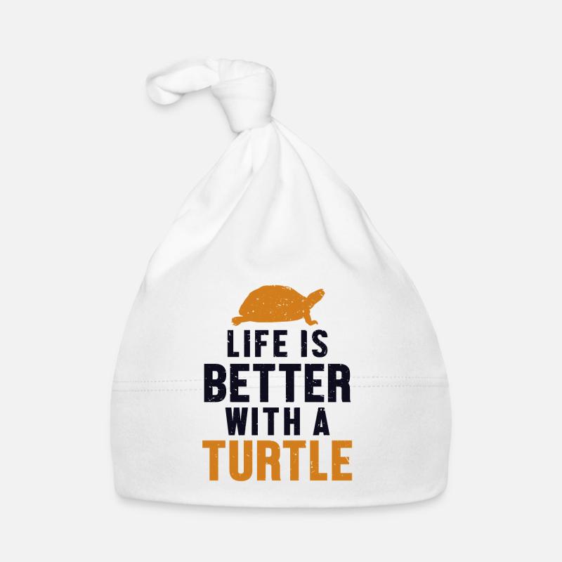 Life is Better with a Turtle Tortoise Organic Baby Cap