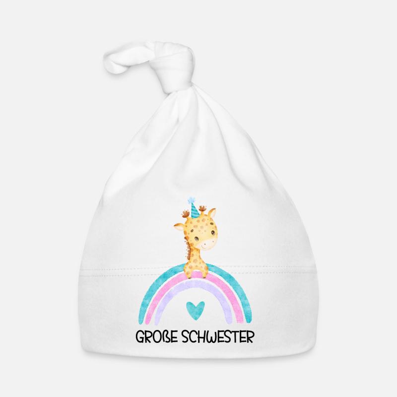 Große Schwester - Süße Giraffe Herz Baby Bio-Mütze