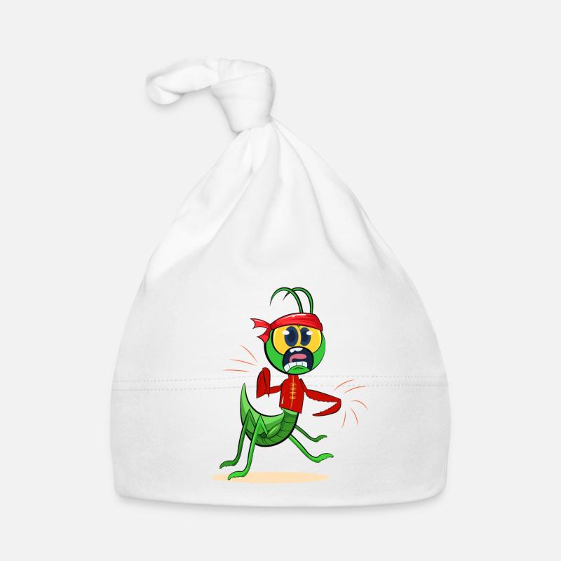 Praying Mantis Wearing Tang Outfit Doing Tai Chi 2 Organic Baby Cap
