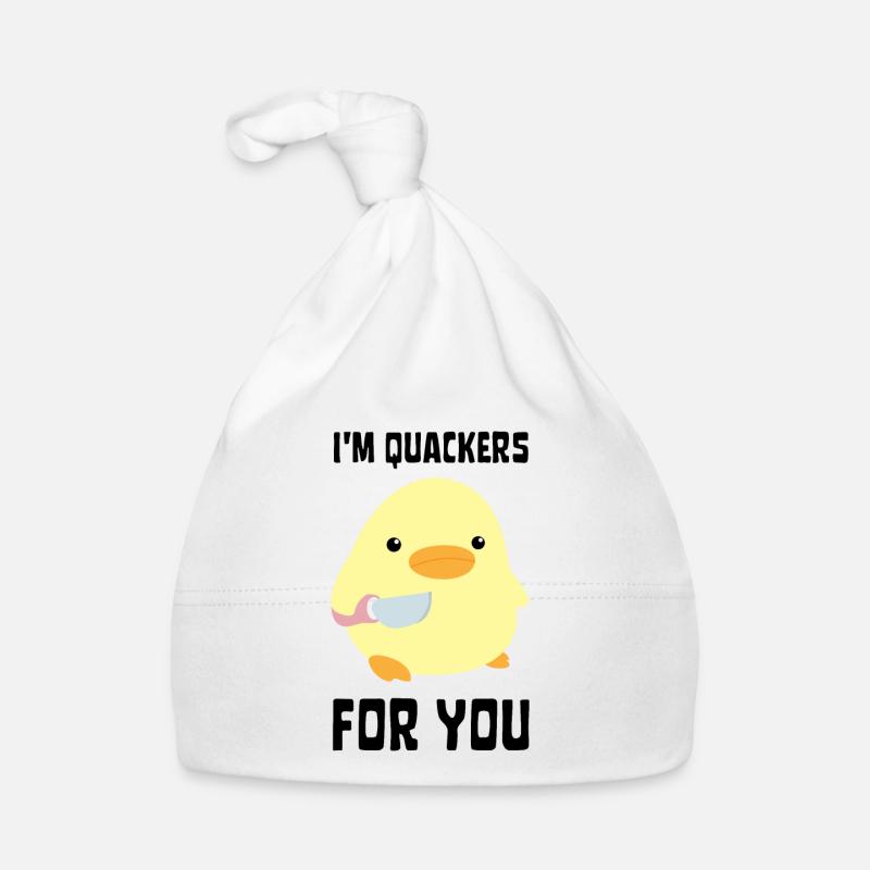 I'm Quackers For You - Funny Duck with knife Meme Baby Bio-Mütze