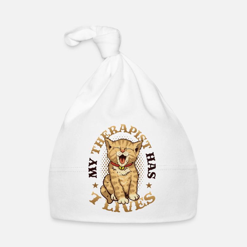 My therapist has 7 lives, cat lover Organic Baby Cap
