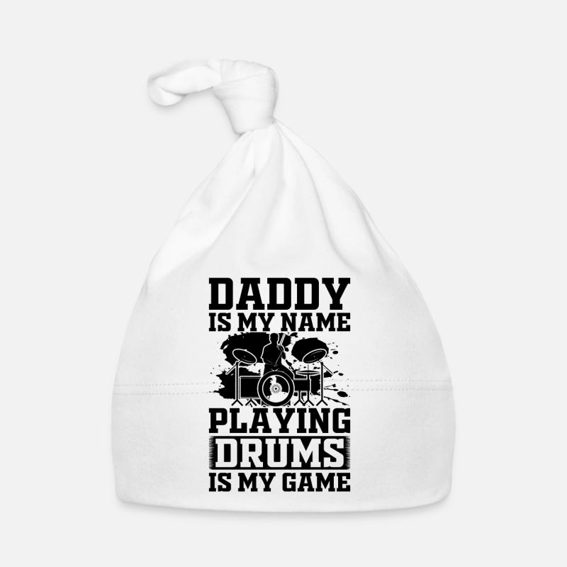 Papa est mon nom Jouer de la batterie est mon jeu Drum Pla Bonnet bio Bébé