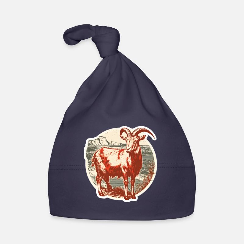 Goat red and white Organic Baby Cap