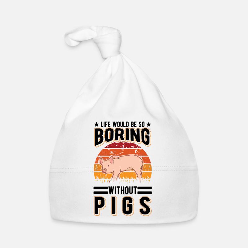 Pig Gift Farmer Pig Organic Baby Cap