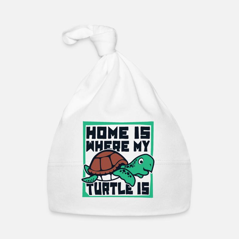 Home Is Where My Turtle Is Tortoise Organic Baby Cap