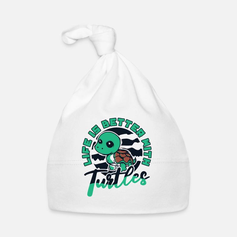 Life is better with turtles tortoise Organic Baby Cap