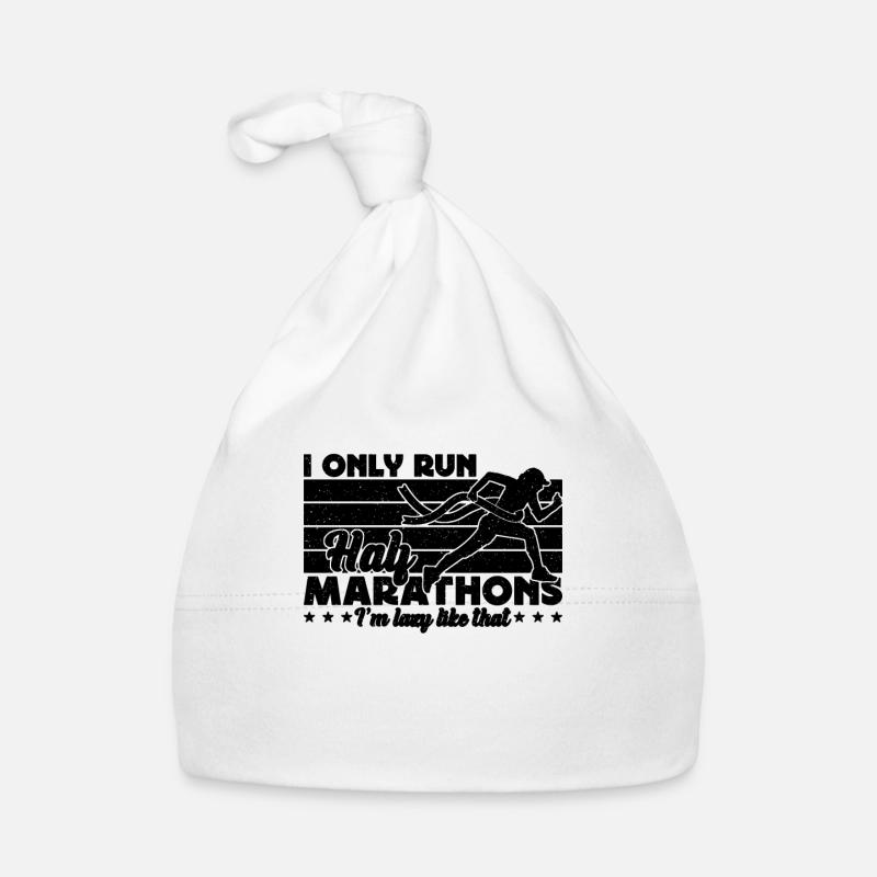 I Only Run Half Marathons Retro Running Marathoner Baby Bio-Mütze