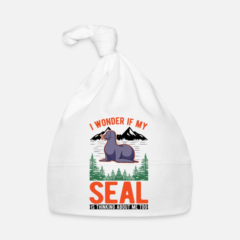 Robbe Geschenk Seehund Seelöwe Baby Bio-Mütze