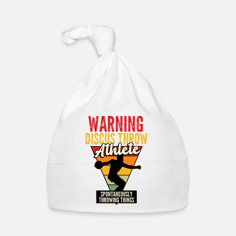 Warning Discus Throw Athlete Organic Baby Cap