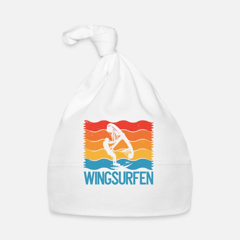 Drapeau coloré blanc Wingsurfing Bonnet bio Bébé