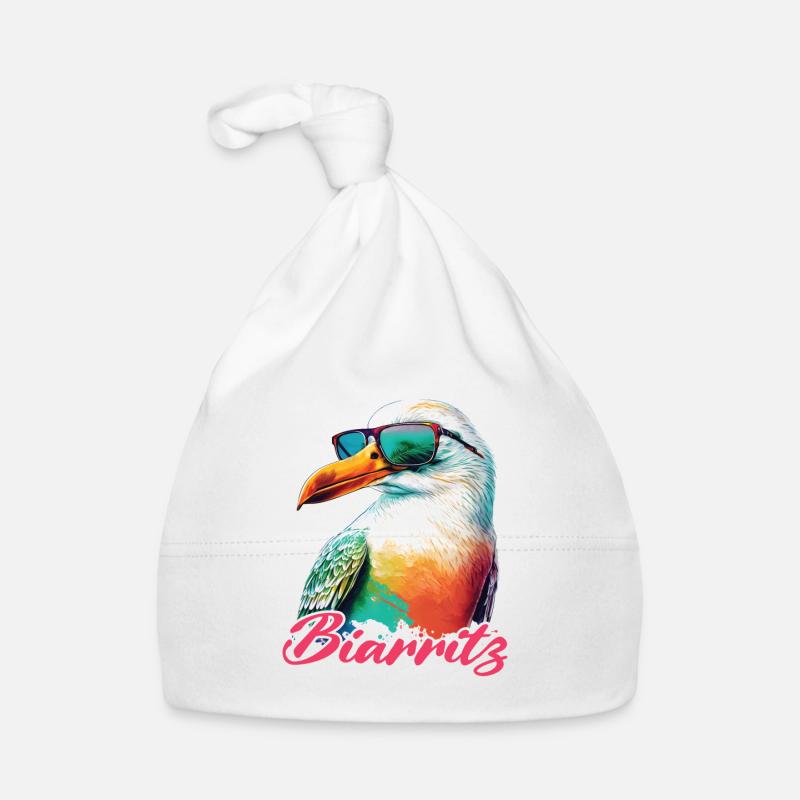 Biarritz vacances mouette colorée fraîche avec lunettes de soleil Bonnet bio Bébé