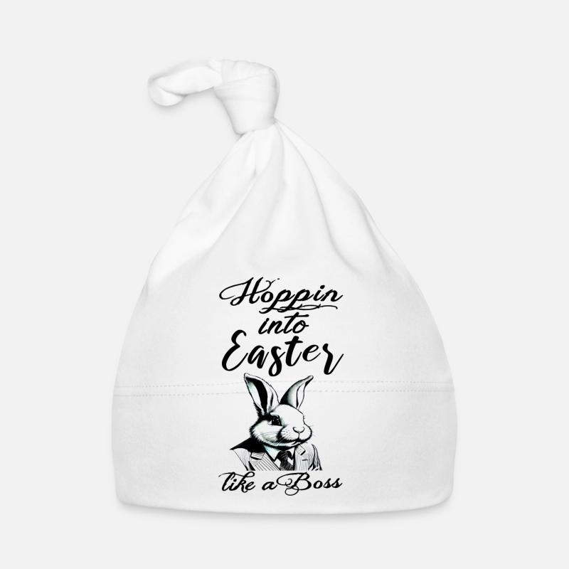 stylish Easter bunny with suit and tie Organic Baby Cap