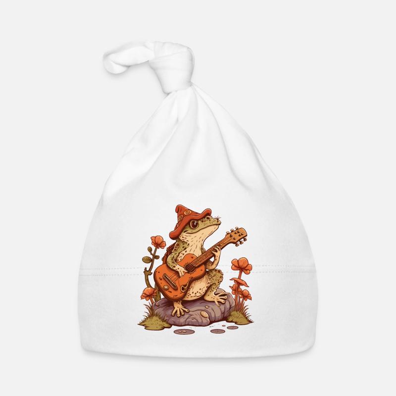 Guitare Cottagecore Frog Bonnet bio Bébé