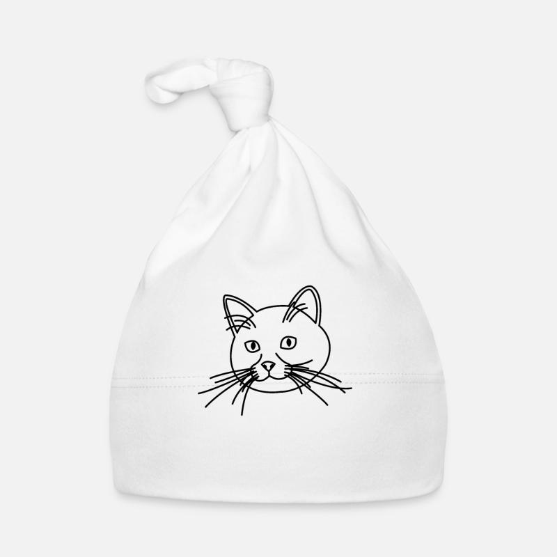 Cat drawn Organic Baby Cap