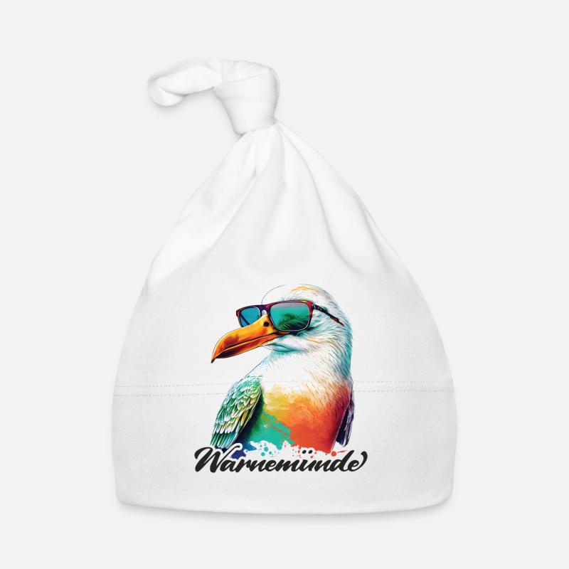 Warnemünde holiday cool seagull with sunglasses Organic Baby Cap