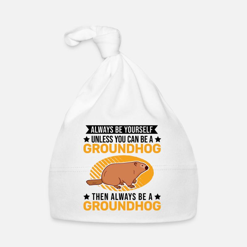 Murmeltier Groundhog Marmot Waldmurmeltier Baby Bio-Mütze