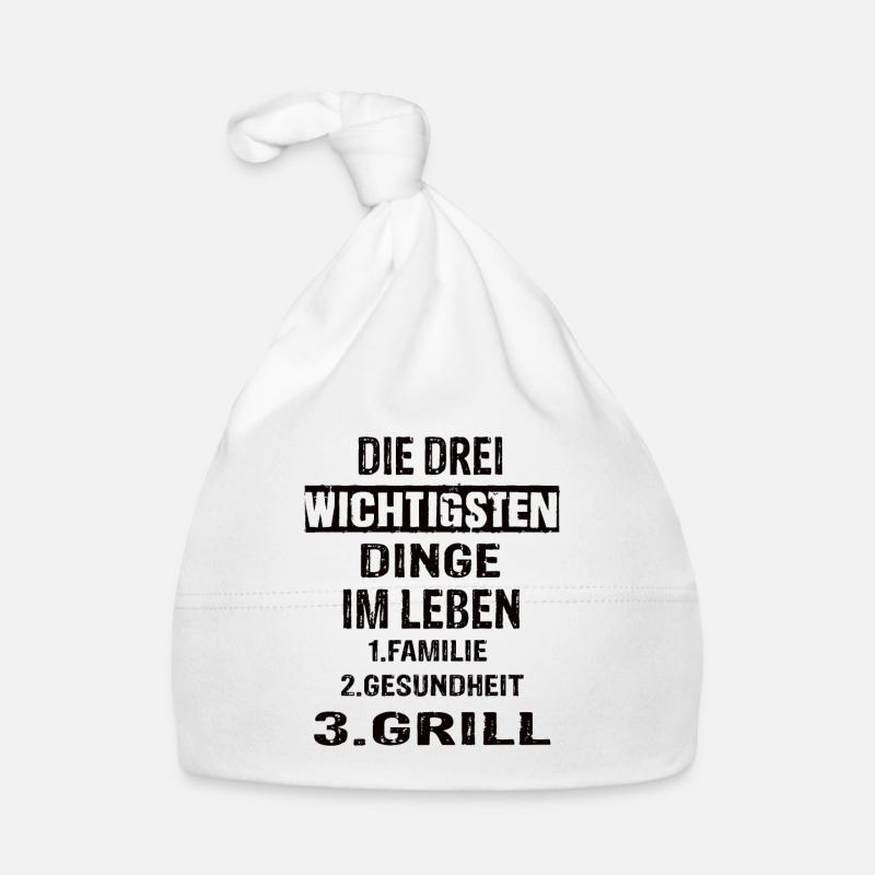 Grillen - Baby Bio-Mütze - Weiß