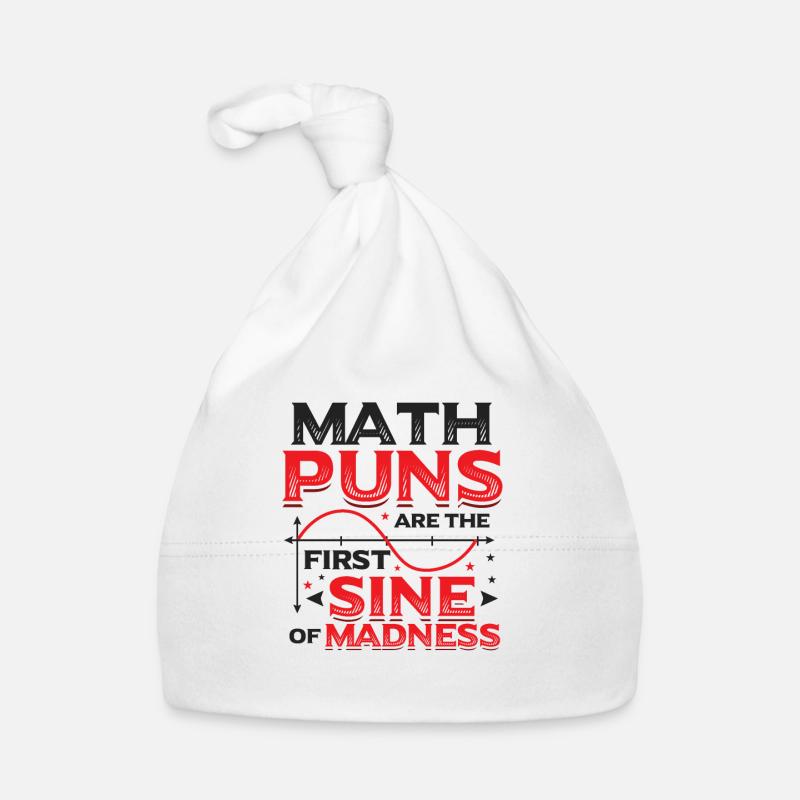 Mathe-Lehrer, Mathe-Schüler, Mathe-Wortspiele - Baby Bio-Mütze - Weiß