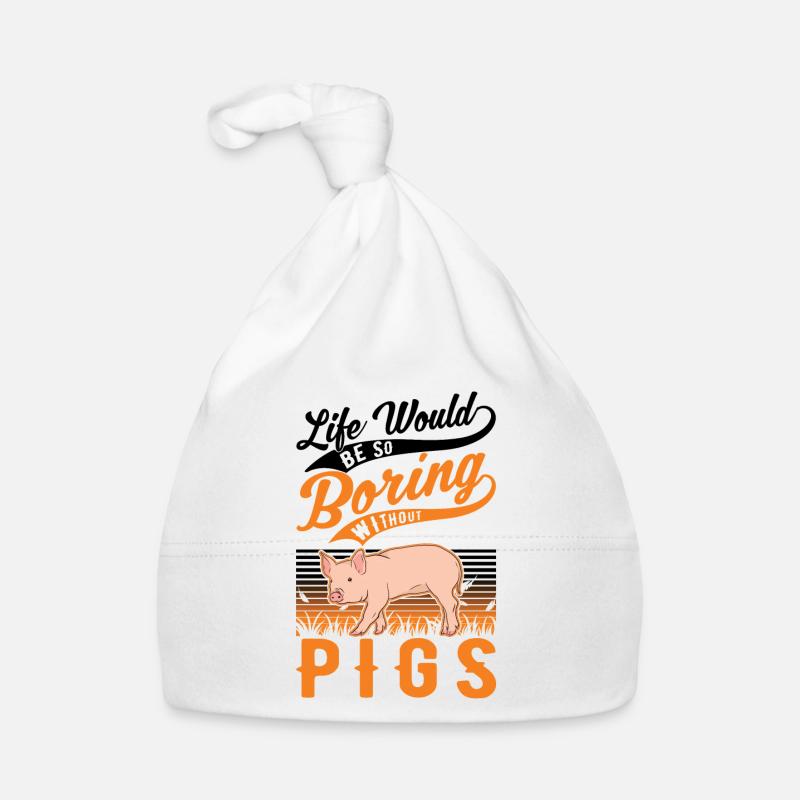 Pig Gift Farmer Pig Organic Baby Cap