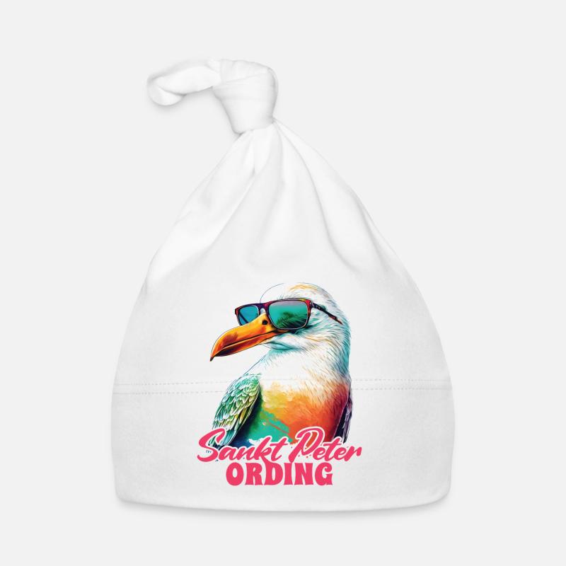 Sankt Peter Ording Holiday Seagull avec lunettes de soleil Bonnet bio Bébé