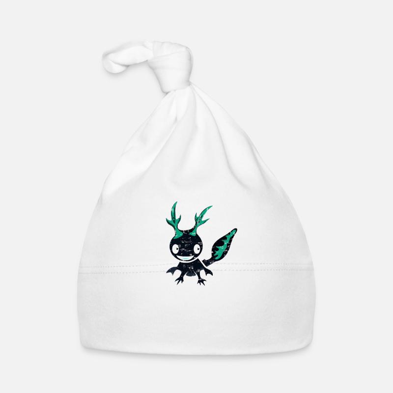Mignon kawaii axolotl design couleurs négatives Bonnet bio Bébé