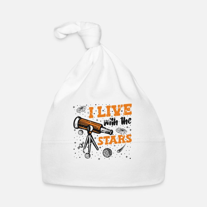 I Live With The Stars Cosmologist Starry Sky Organic Baby Cap